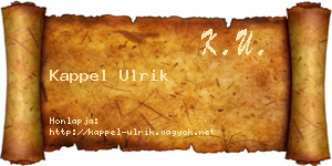 Kappel Ulrik névjegykártya
